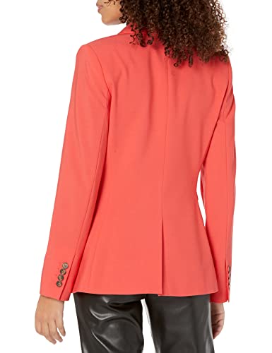 DKNY Women's Pockets Casual Lon Sleeve Jacket, Cayenne