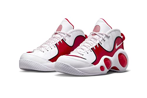 Nike mens Air Zoom Flight 95 OG Basketball Shoes, White/True Red/Black, 11