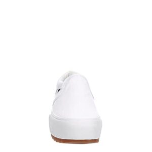 Vans Unisex Asher Platform Sneaker - Slip On Style - Canvas White 9