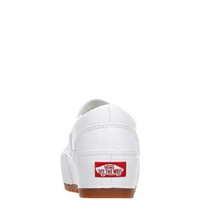 Vans Unisex Asher Platform Sneaker - Slip On Style - Canvas White 9