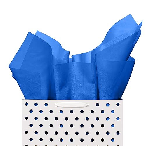 120 Sheets of Dark Blue Tissue Paper - 15" x 20" Packing Paper Sheets for Moving - 10lb Wrapping Paper - Newsprint Paper for Packing, Gift Wrapping, Moving Supplies & Protecting Items Crown Display