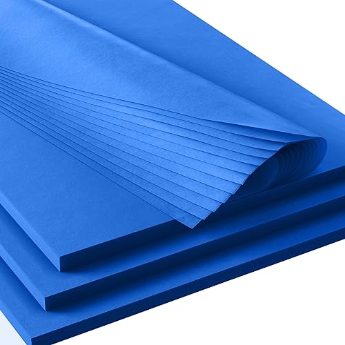 120 Sheets of Dark Blue Tissue Paper - 15" x 20" Packing Paper Sheets for Moving - 10lb Wrapping Paper - Newsprint Paper for Packing, Gift Wrapping, Moving Supplies & Protecting Items Crown Display