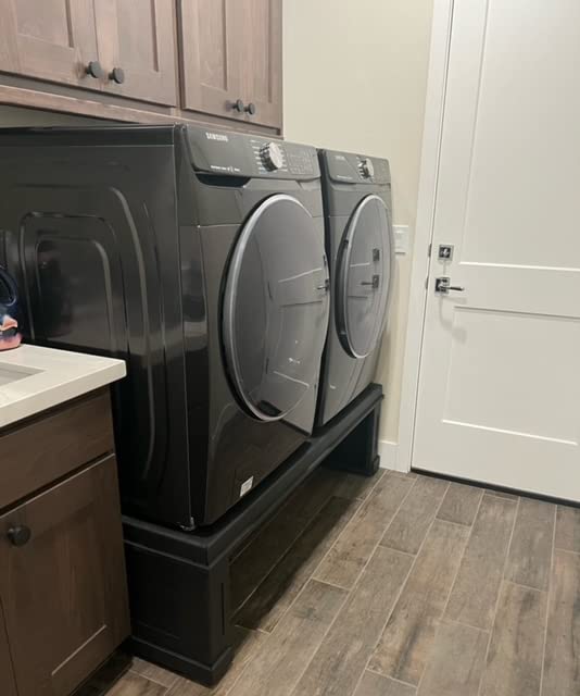 Washer & Dryer Pedestal | Made in The USA | This is The Ultimate Solution for Laundry Room Organization | Designed for All appliances & Popular Brands Whirlpool, GE, Samsung, LG (Midnight Black)
