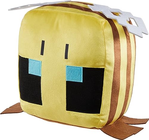 Minecraft Cuutopia Bee Plush, 10-inch Soft Rounded Pillow Doll, Video Game-Inspired Collectible Toy Gift