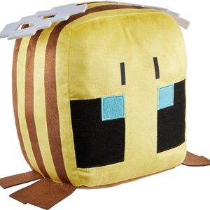 Minecraft Cuutopia Bee Plush, 10-inch Soft Rounded Pillow Doll, Video Game-Inspired Collectible Toy Gift