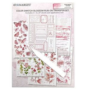 color swatch blossom rub-on transfer set - 49 and market