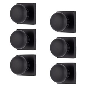 brinks – 6-pack matte black contemporary indoor passage square door knob – hall/closet 6 pack matte black exterior plate doorknob