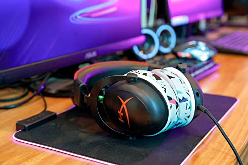 WC Freeze Hybrid Fabric Cooling Gel Replacement Earpads - Compatible with HyperX Cloud, Steelseries Arctis, ATH M50X, Turtle Beach Stealth & More - Comfortable & Cooler for Longer | (90's White)