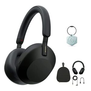 sony wh-1000xm5 wireless noise canceling over-ear headphones (black) bundle with my bluetooth locator keychain finder (2 items)