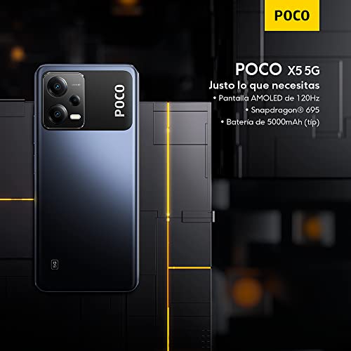 Xiaomi Poco X5 5G + 4G Volte Global Unlocked 256GB + 8GB GSM 6.67" 48 mp Triple Camera (Tmobile Mint Tello Global) + (Car Fast Car 51W Charger Bundle) (Black Global)