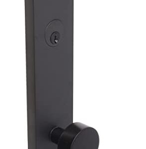 Weslock 066214242SL2D Addy Entry Handle with Mesa Knob (Keyed Handleset, Matte Black)