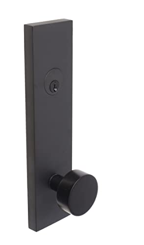 Weslock 066214242SL2D Addy Entry Handle with Mesa Knob (Keyed Handleset, Matte Black)