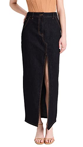 Lioness Women's Barbie Split Midi Skirt, Dark Denim, Blue, S