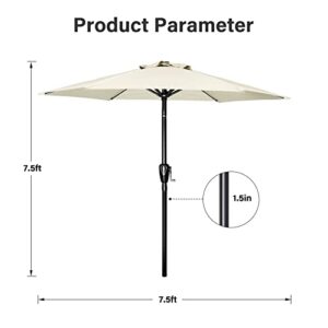 Simple Deluxe 2 Pack 9' Patio Outdoor Table Market Yard Umbrella with Push Button Tilt/Crank, 8 Sturdy Ribs for Garden, Deck, Backyard, Pool, Beige 2Pack
