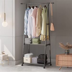 DSFEOIGY Floor Clothes hat Rack Storage Household Bedroom Clothes Storage Rack Clothes Rack with Wheels