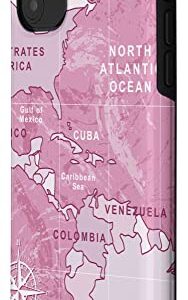 iPhone 11 Pink World Map Ocean America Case