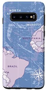 galaxy s10 dark blue world map west africa and south america case