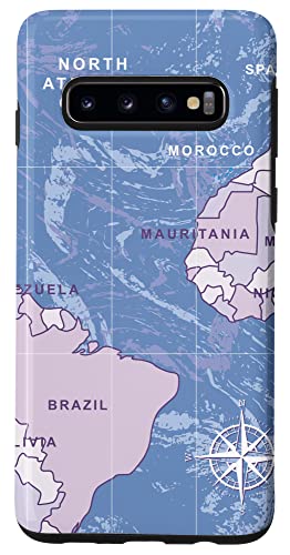 Galaxy S10 Dark Blue World Map West Africa And South America Case