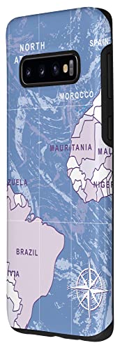 Galaxy S10 Dark Blue World Map West Africa And South America Case