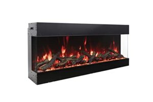 amantii trv-45-bespoke tru view bespoke - 45" indoor/outdoor 3 sided electric fireplace, wifi, bluetooth, speaker, and a selection of media options