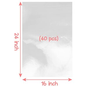 40pcs Cellophane Bags 16x24 Cellophane Wrap for Gift Baskets Large Clear Gift Bags Party Favors Bags Clear Treat Bags Plastic Gift Bags Packaging Bags for Cookie Candy Goodie