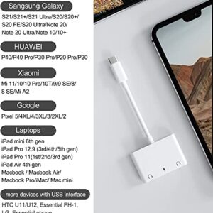 Headphone Splitter for iPad, Dual Headphone Adapter for iPad,USB-C Headphone Splitter with 60W Fast Charging for iPad Pro, Samsung Galaxy, Pixel, HTC, Huawei.