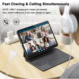 Headphone Splitter for iPad, Dual Headphone Adapter for iPad,USB-C Headphone Splitter with 60W Fast Charging for iPad Pro, Samsung Galaxy, Pixel, HTC, Huawei.