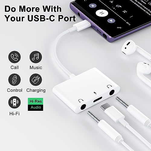 Headphone Splitter for iPad, Dual Headphone Adapter for iPad,USB-C Headphone Splitter with 60W Fast Charging for iPad Pro, Samsung Galaxy, Pixel, HTC, Huawei.