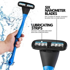 Metablade Back Shaver for Men - Long Handle Back Hair and Body Shavers - Replaceable Ultra Wide Blades, DIY Shave Wet or Dry