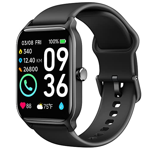 Smart Watch for Men(Answer/Make Call),Alexa Built-in,1.8"Fitness Tracker with Heart Rate Sleep SpO2 Monitor,100+Sport Mode,5ATM Waterproof,Activity Trackers and Smartwatches for iOS and Android Phones