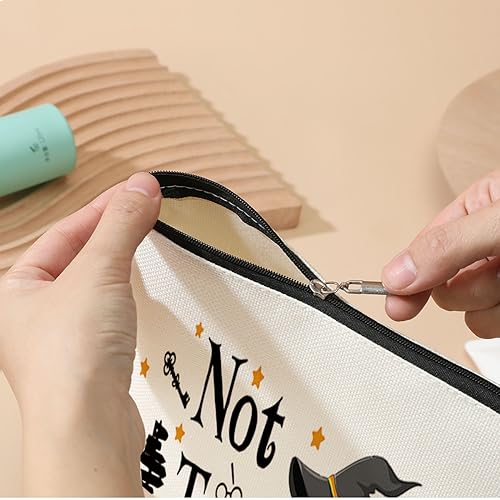 DJHUNG Funny Cosmetic Bag Librarian Gifts Book Lover Gift Humor Not Today Wizard Staff Decor Makeup Bag Pouch for Women Her Friends Teen Girls Coworkers Birthday Christmas Graduation