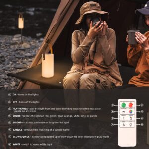 NiceBuy Solar Table Lamp Outdoor Waterproof Portable LED Table Lamp Warm RGB Rechargeable Cordless Lamp for Patio Deck Camping Indoor/Outside