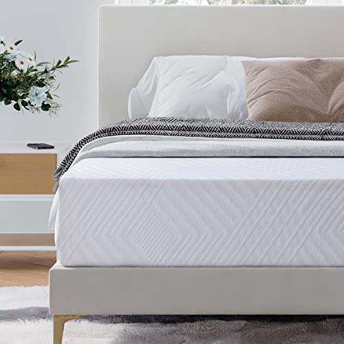 Dyonery Queen Mattress 10 Inch Green Tea Memory Foam Queen Mattress in a Box, CertiPUR-US Certified Fiberglass Free Mattress, Cooling Gel Double Mattress Medium Firm 60"x80"