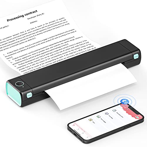 PhoPRT M08F Portable Printer,Thermal Portable Printers Wireless for Travel,Compact Bluetooth Mobile Printer Support 8.5" X 11" US Letter, Upgrade Inkless Small Printers Compatible with Phone,Laptop