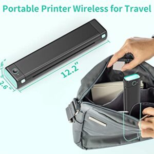 PhoPRT M08F Portable Printer,Thermal Portable Printers Wireless for Travel,Compact Bluetooth Mobile Printer Support 8.5" X 11" US Letter, Upgrade Inkless Small Printers Compatible with Phone,Laptop