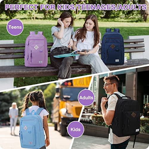 VX VONXURY School Backpack Water Resistant 15 Inch Boys Girls Bookbag Schoolbag Casual Daypack with Double Comparments
