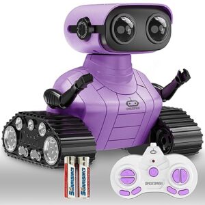 OMOZOMBB Robot for Kids Toy-Rechargeable Remote Control Robot Toys,Toy with Music and LED Eyes,Dance Moves,for Children Boys Girls Age 3 4 5 6 7 8 9 Birthday Gifts - Fluorescent Purple