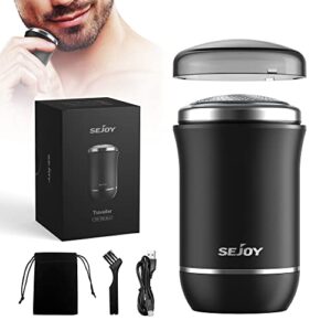 sejoy mini electric shaver for men,facial hair remover for women,pocket size washable electric razor,wet dry beard trimmer,rechargeable,portable,for face, arms, legs,suitable for home,car,travel
