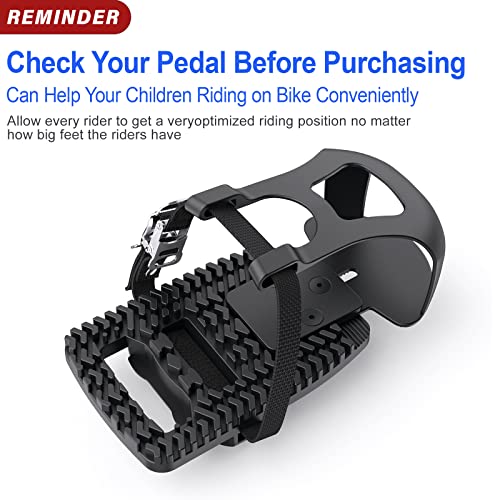 SHRINLUCK Toe Cages Compatible with The Peloton Bike, Upgrade Dual Function Toe Cage Pedals Adapters for Regular Shoes, Convert Look Delta Pedals to Toe Clip Pedals- Ride with Sneakers, Great for Kids
