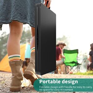 YITAHOME Folding Tables Heavy Duty Folding Table 6ft with Carrying Handle Plastic Fold up Table for Outdoor Camping Picnic Parties/Indoor Events All in Black