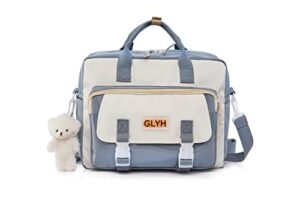 womens backpack with cute accessories 2 in 1 travel backpack shoulder bag handbag laptap bag (blue)