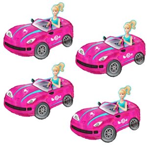 4pcs pinkgirl car balloons for pink girl birthday party decoraitons,girl birthday party supplies