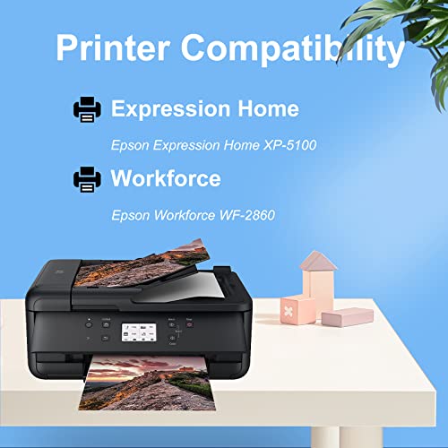 202XL Remanufactured for Epson 202 XL T202XL Ink Cartridge for Expression Home XP-5100 Workforce WF-2860 Printer (2 Black, 1 Cyan, 1 Magenta, 1 Yellow)