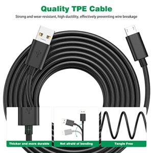 ASKUBSKU Power Extension Cable for Blink Mini Blink100,[10M/33 FT] Micro-USB Charging Cable for Wyze Indoor/Outdoor Security Camera 10 Nail Clips Power Cable for Yi Home Yi Dome Cam Kasa Nest Cam