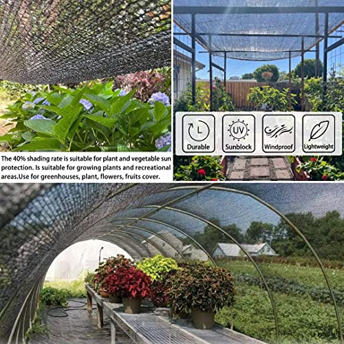 Shade Cloth for Garden Plants Greenhouse, 40-50% Sunblock Shade Neting -for Outdoor Garden Lawn Plant Sun Shade Cloths for Kennel Chicken Coop Easier to Hang Shade Net Cover