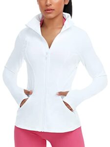 vutru women's workout yoga jacket full zip running track jacket
