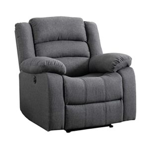 ebello classic power recliner chair, oversized electric overstuffed chair with soft cushion and back, sofa with comfortable armchair, gray