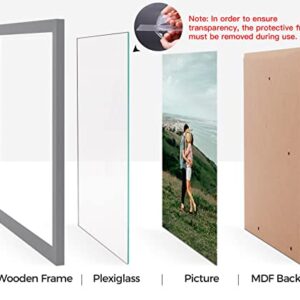 JD Concept Wood 12x16 Grey Picture Frame 5 Pack - Gallery Wall Frame Set - Suitable for Horizontal and Vertical Hanging 12 x 16 Poster Photo