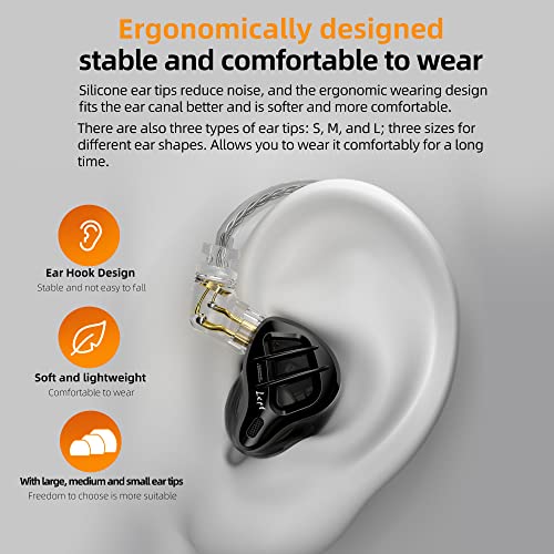 KZ ZAR in-Ear Monitor 7BA+1DD Hybrid 8 Drivers Earbuds HiFi Bass Noise Cancelling Earphones, Clarity in All Frequency Stereo Sound Comfortable Headphones for Audio Engineers, Musicians(No Mic)