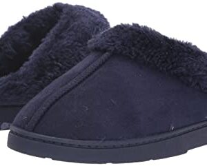 MUK LUKS Women's Polysuede Clog Slipper, Royal Blue, Large